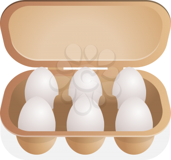 Royalty Free Clipart Image of Eggs in a Container