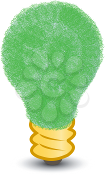 Royalty Free Clipart Image of a Green Lightbulb
