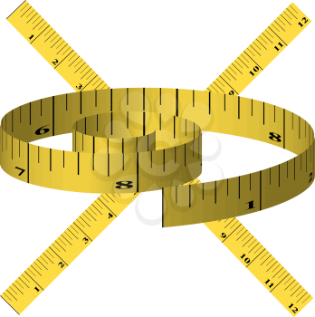 Royalty Free Clipart Image of a Yellow Tape Measure