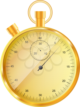 Royalty Free Clipart Image of a Gold Stopwatch