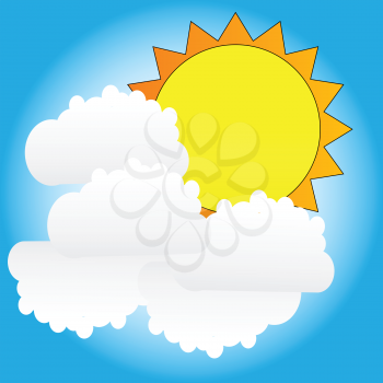 Royalty Free Clipart Image of the Sun and Clouds