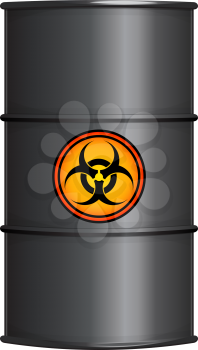 Black barrel with biohazard sign