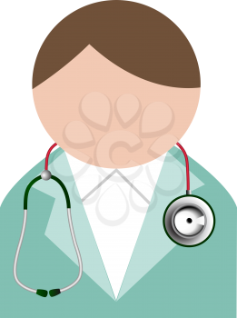Doctor with stethoscope. Buddy icon.