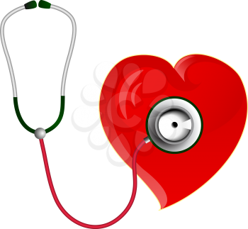 Red heart with Stethoscope 