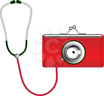 Stethoscope on wallet. Financial health concept.