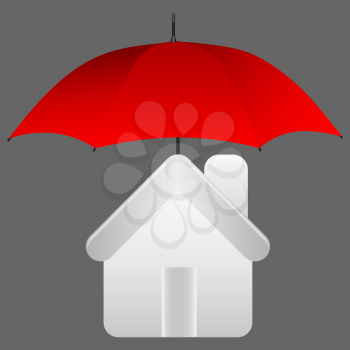 House under umbrella. Insurance concept.