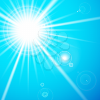 Star and sun with lens flare.