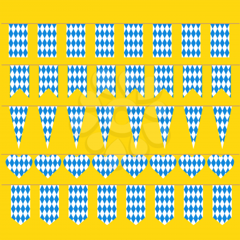 Bunting for Oktoberfest. Bavarian flag pattern. 