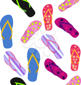 Seamless pattern with flip flops. Summer background.