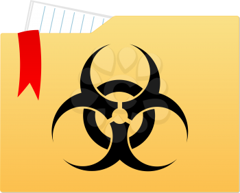 File folder with bio hazard sign