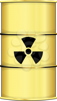 Barrel with radiation sign
