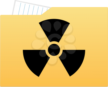 File folder with radiation sign