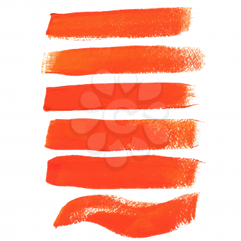 Orange ink vector brush strokes