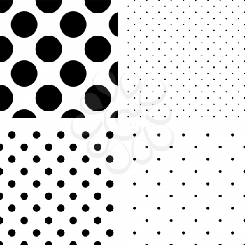 Polka dot seamless pattern set 
