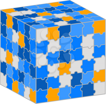 Puzzle cube. Illustration for your business presentation.
