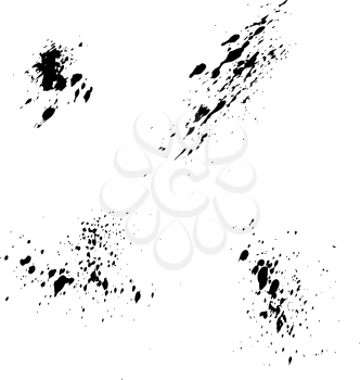 Set of black ink blots splash for grunge