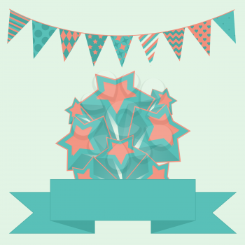 Party bunting background with stars and banner 