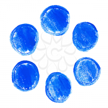 Set of blue acrylic round stains