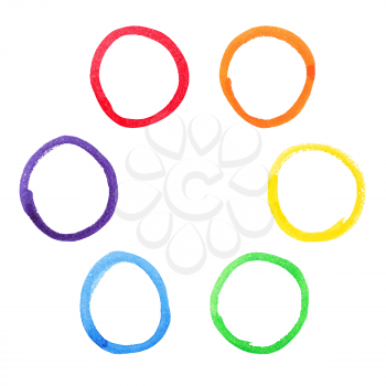 Colorful watercolor circles set