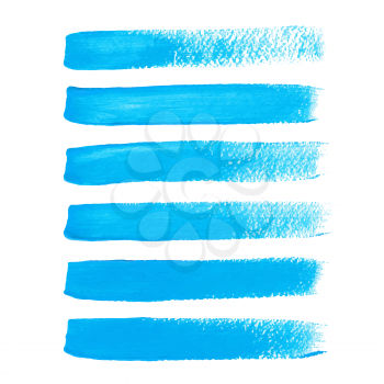 Bright blue ink vector brush strokes