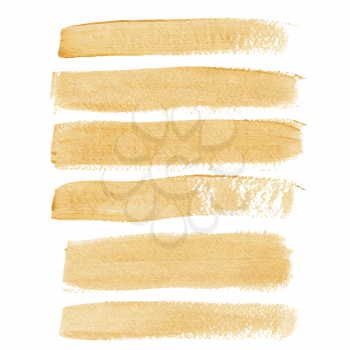 Gold ink vector brush strokes