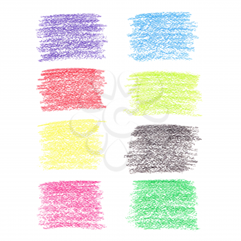 Set of colored pencil spots