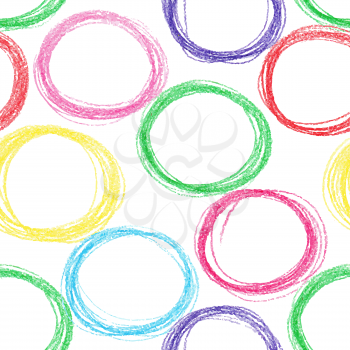 Seamless pattern background with colored pencil circles