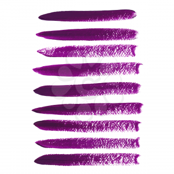Violet ink vector brush strokes