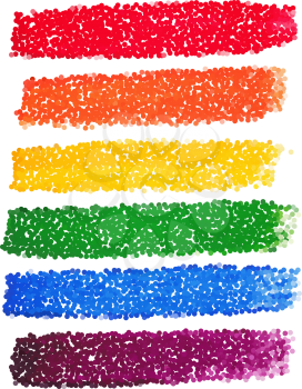 Rainbow dotted brush strokes