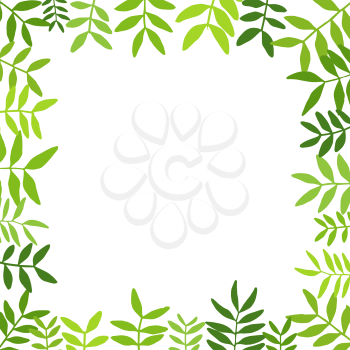 Branches with green leaves.Vector illustration.