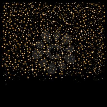 Gold glitter star dust background. Vector illustration