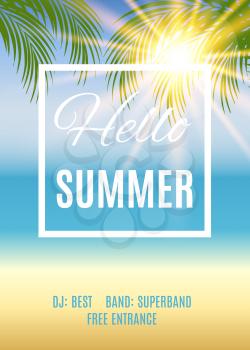 Summer party poster background. Vector illustration
