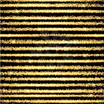 Gold glow striped background with stars. Vector illustration