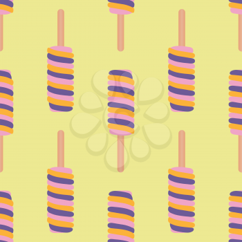 Ice cream colorful seamless pattern. Vector illustration.