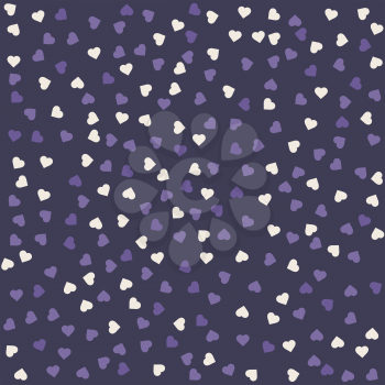 Seamless pattern with ultra violet and white hearts