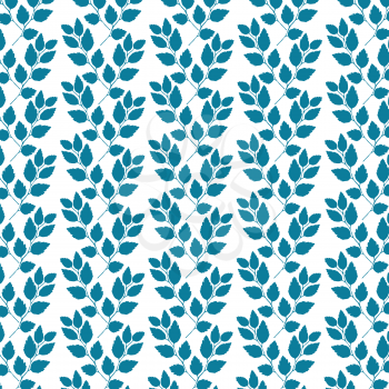 Turquoise twig pattern. Vector illustration