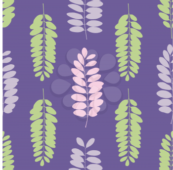 Tree leaf silhouettes seamless pattern. Vector illustration