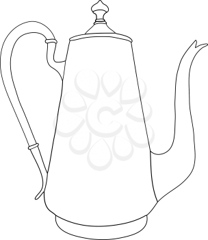 Hand drawn coffee pot on white background. Vector illustration.