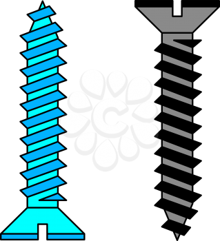Royalty Free Clipart Image of Two Screws