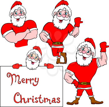 Royalty Free Clipart Image of Muscular Santa Clause