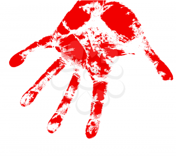 Royalty Free Clipart Image of a Bloody Handprint