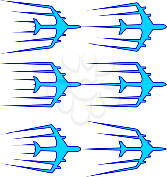 Royalty Free Clipart Image of Flying Airplanes