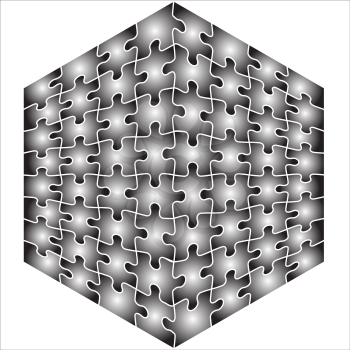 Royalty Free Clipart Image of a Cube Jigsaw Puzzle