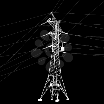 Royalty Free Clipart Image of High Voltage Power Lines