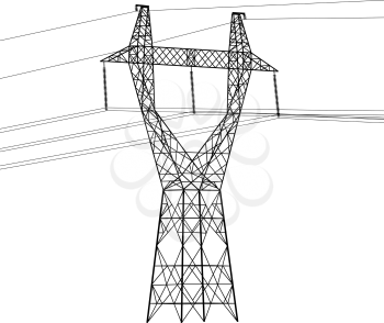 Royalty Free Clipart Image of High Voltage Power Lines