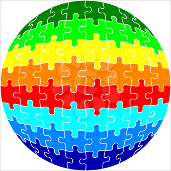 Royalty Free Clipart Image of a Colourful Puzzle