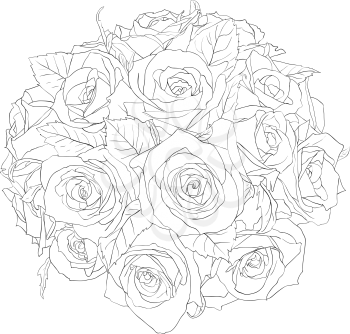 Royalty Free Clipart Image of a Floral Bouquet 