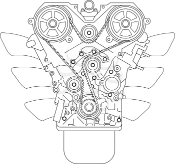 Royalty Free Clipart Image of an Internal Combustion Engine