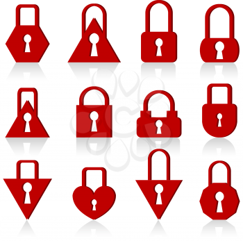 Royalty Free Clipart Image of a Set of Locks