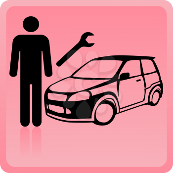 Royalty Free Clipart Image of a Mechanic Icon